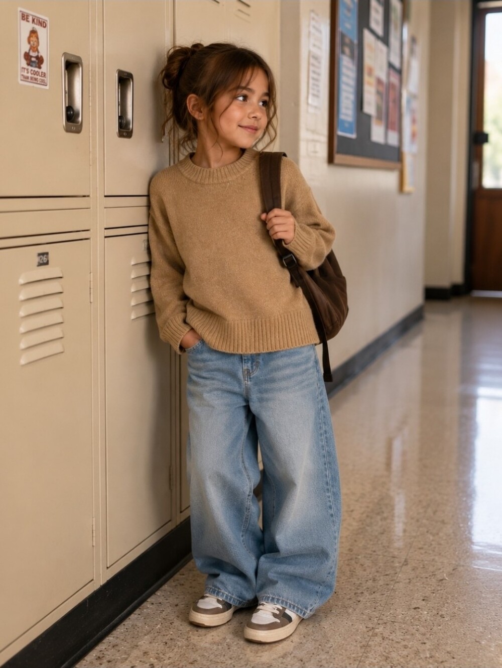 Zara Camel Oversized Boxy Crewneck Sweater Size 11-12y